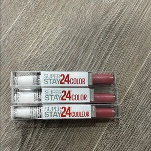 3X Maybelline SuperStay 24 Color Liquid Lipstick #090 timeless rose